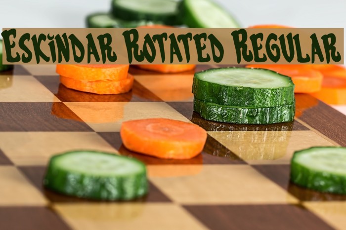 Eskindar Rotated Regular Font examples