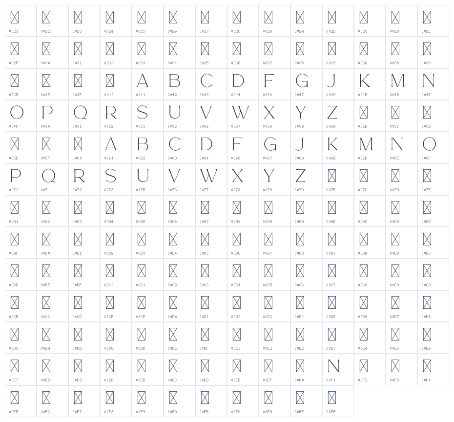 Esmarya Demo Regular Character Map