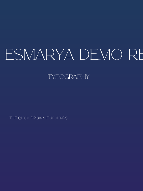 Esmarya Demo Regular Poster