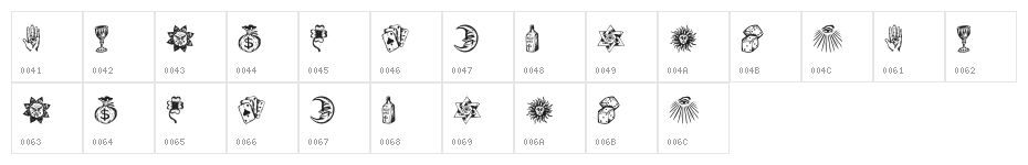 Esoterica Regular Character Map