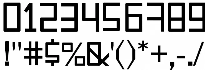 Espacio Cuadrado Font OTHER CHARS