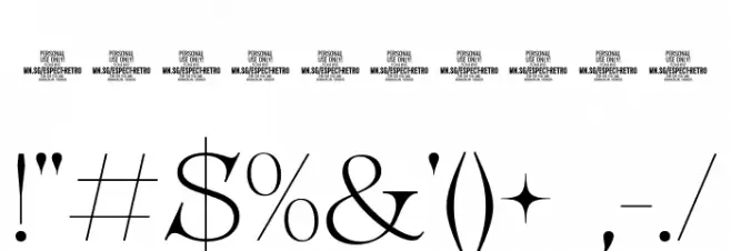 Espect Retro PERSONAL USE Regular Font OTHER CHARS