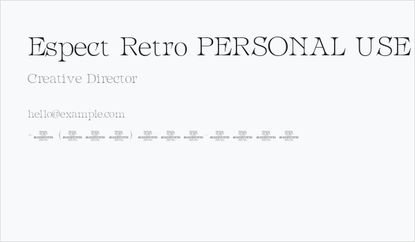 Espect Retro PERSONAL USE Regular Business Card