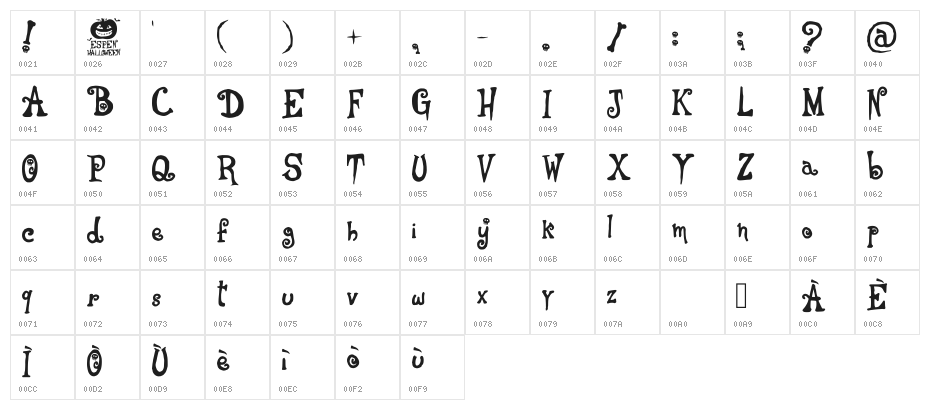 Espen Halloween Regular Character Map