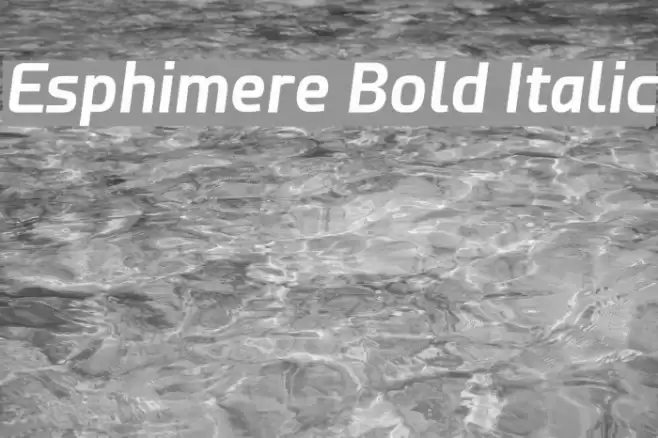 Esphimere Bold Italic  examples