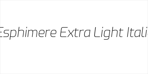Esphimere Extra Light Italic Logo