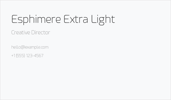 Esphimere Extra Light Business Card