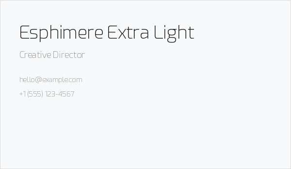 Esphimere Extra Light Business Card