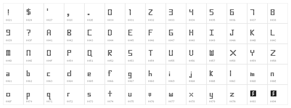 Espionage Regular Character Map