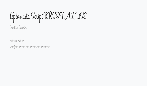 Esplanade Script PERSONAL USE Business Card