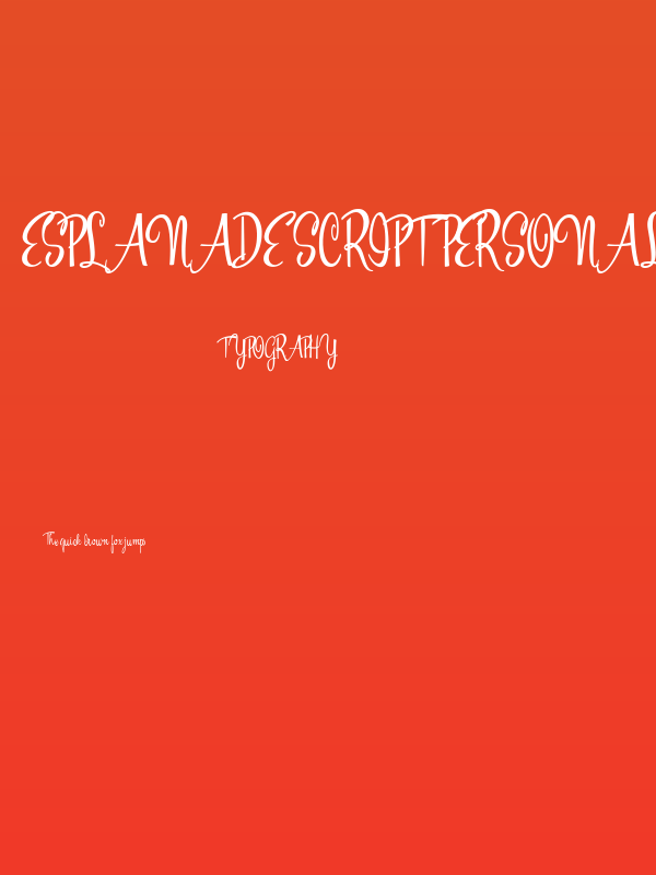 Esplanade Script PERSONAL USE Poster