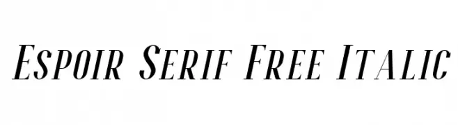 Espoir Serif Free Italic  नि: शुल्क फ़ॉन्ट्स डाउनलोड