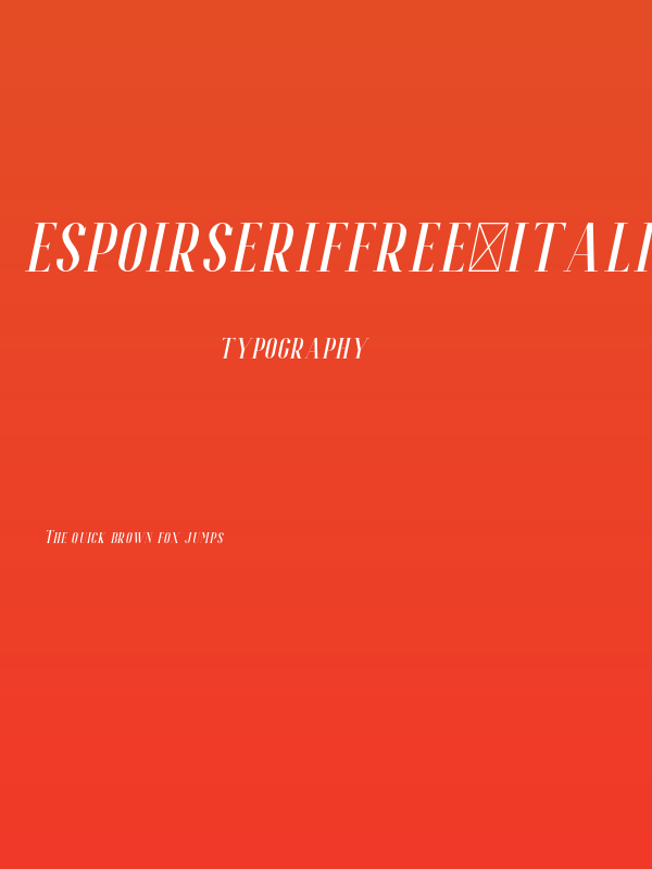 EspoirSerifFree-Italic Poster