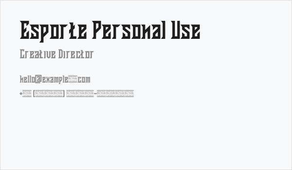 Esporte Personal Use Business Card