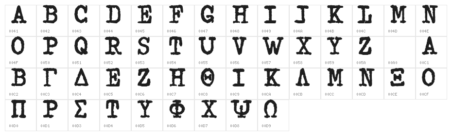 Espresso Character Map