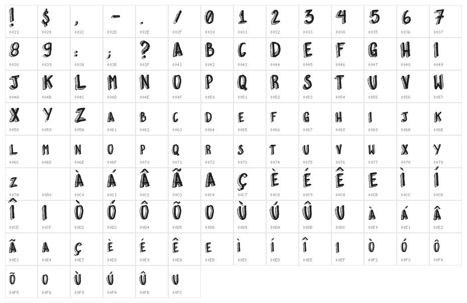EsquisitoRegular Character Map