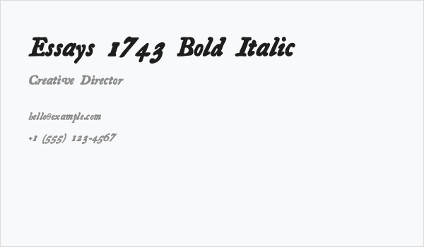 Essays 1743 Bold Italic Business Card