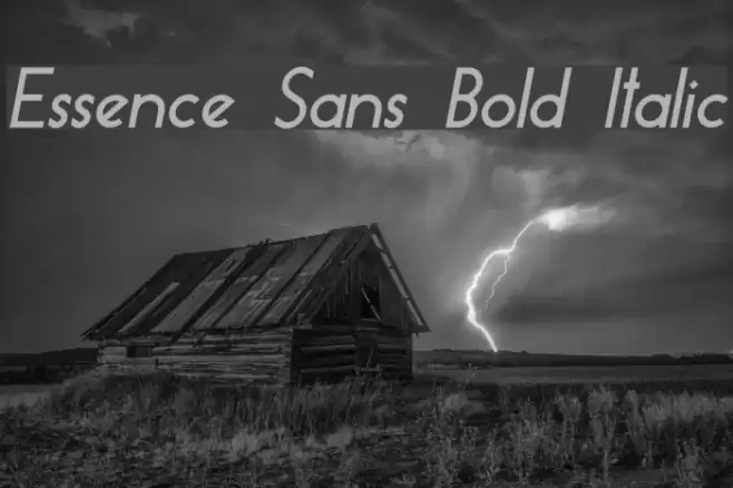 Essence Sans Bold Italic Font examples