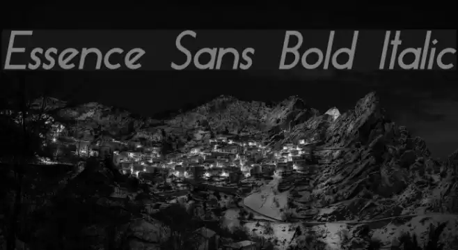 Essence Sans Bold Italic Font examples