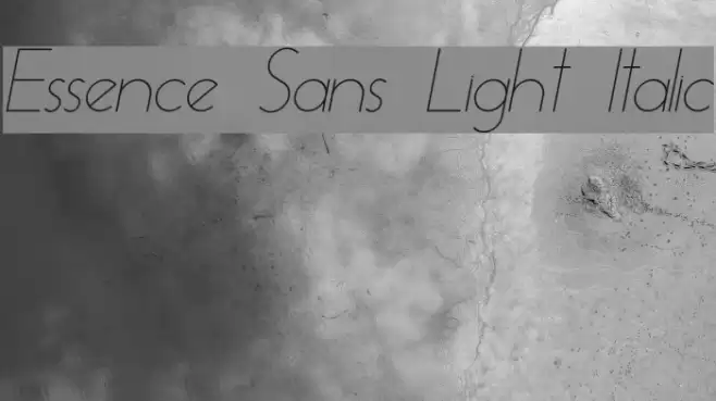 Essence Sans Light Italic Font examples