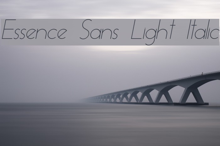 Essence Sans Light Italic Font examples