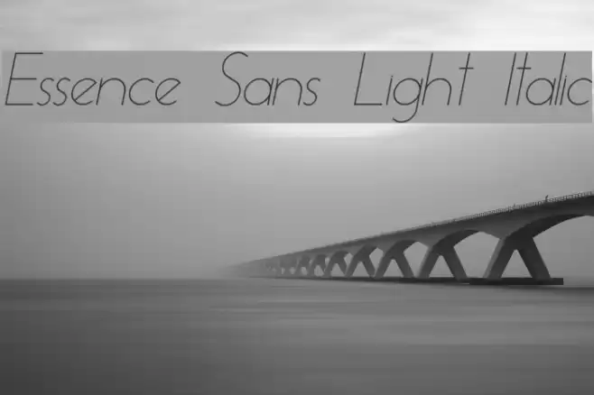 Essence Sans Light Italic Font examples