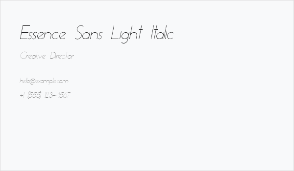 Essence Sans Light Italic Business Card