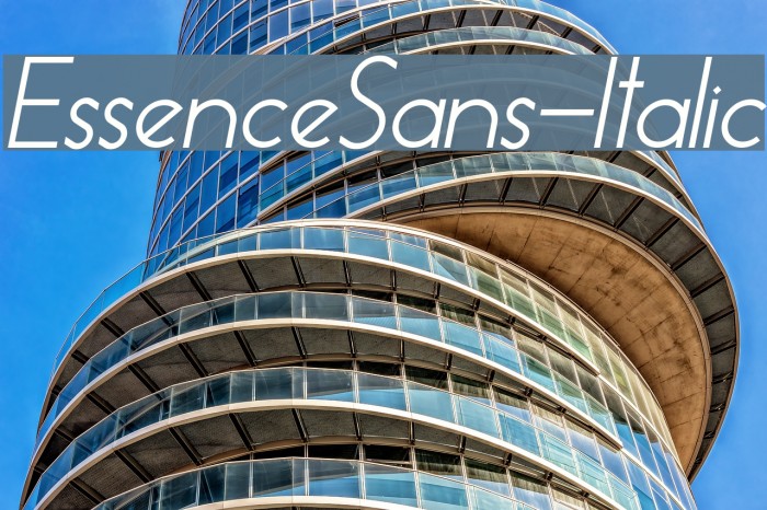 EssenceSans-Italic Font examples