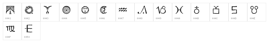 Essene Dingbats Character Map