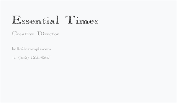 Essential Times Business Card