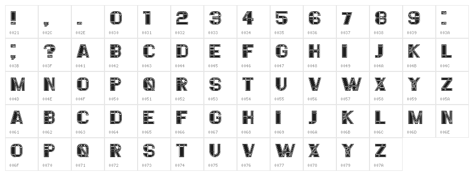 Essere Filled Regular Character Map