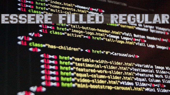 Essere Filled Regular Font examples
