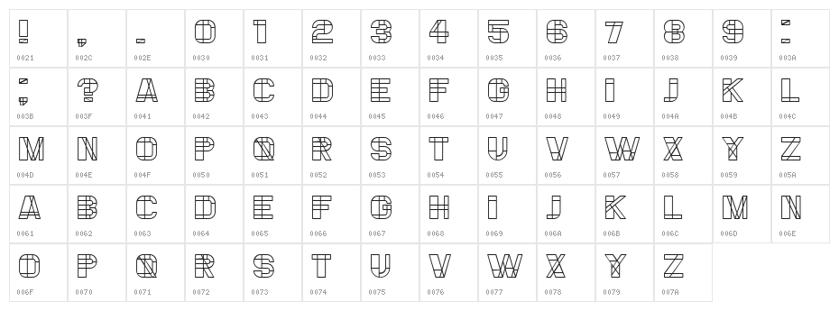 Essere Regular Character Map