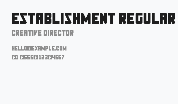 Establishment Regular Business Card