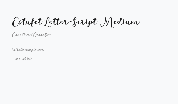 Estafet Letter Script Medium Business Card
