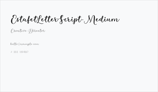 EstafetLetterScript-Medium Business Card