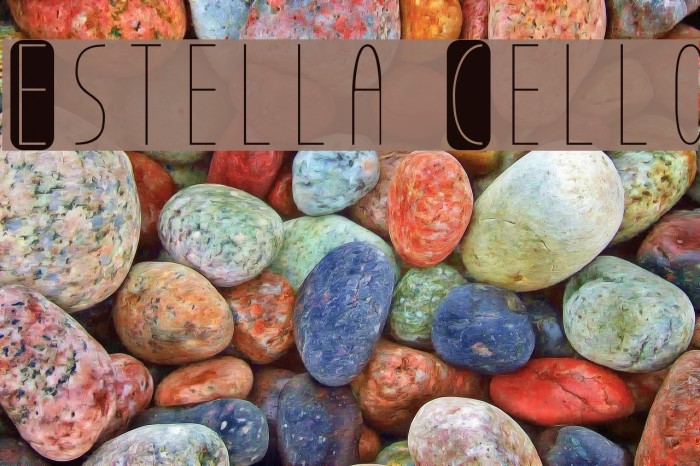 Estella Cello Font examples