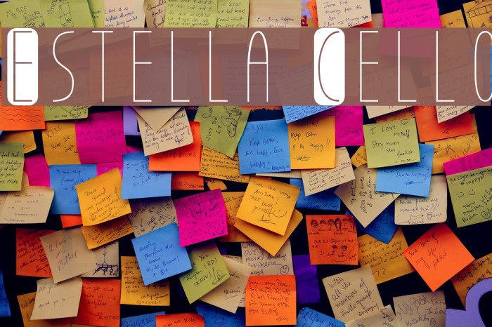 Estella Cello Font examples