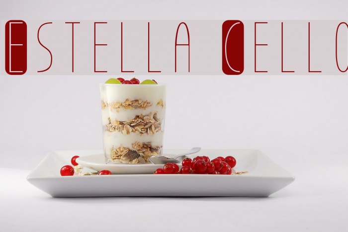 Estella Cello Font examples