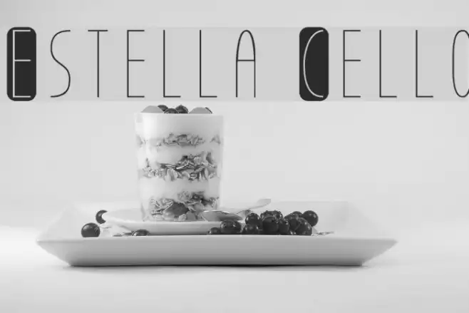 Estella Cello Font examples