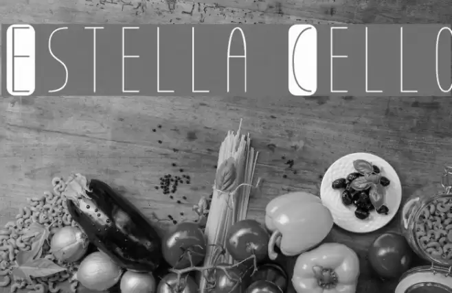 Estella Cello Font examples