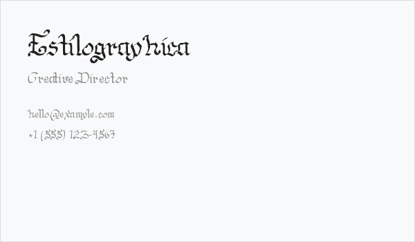 Estilographica Business Card