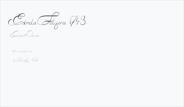 Estrela Fulguria .1748. Business Card