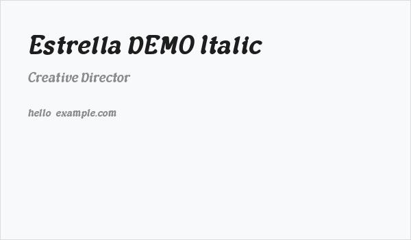 Estrella DEMO Italic Business Card