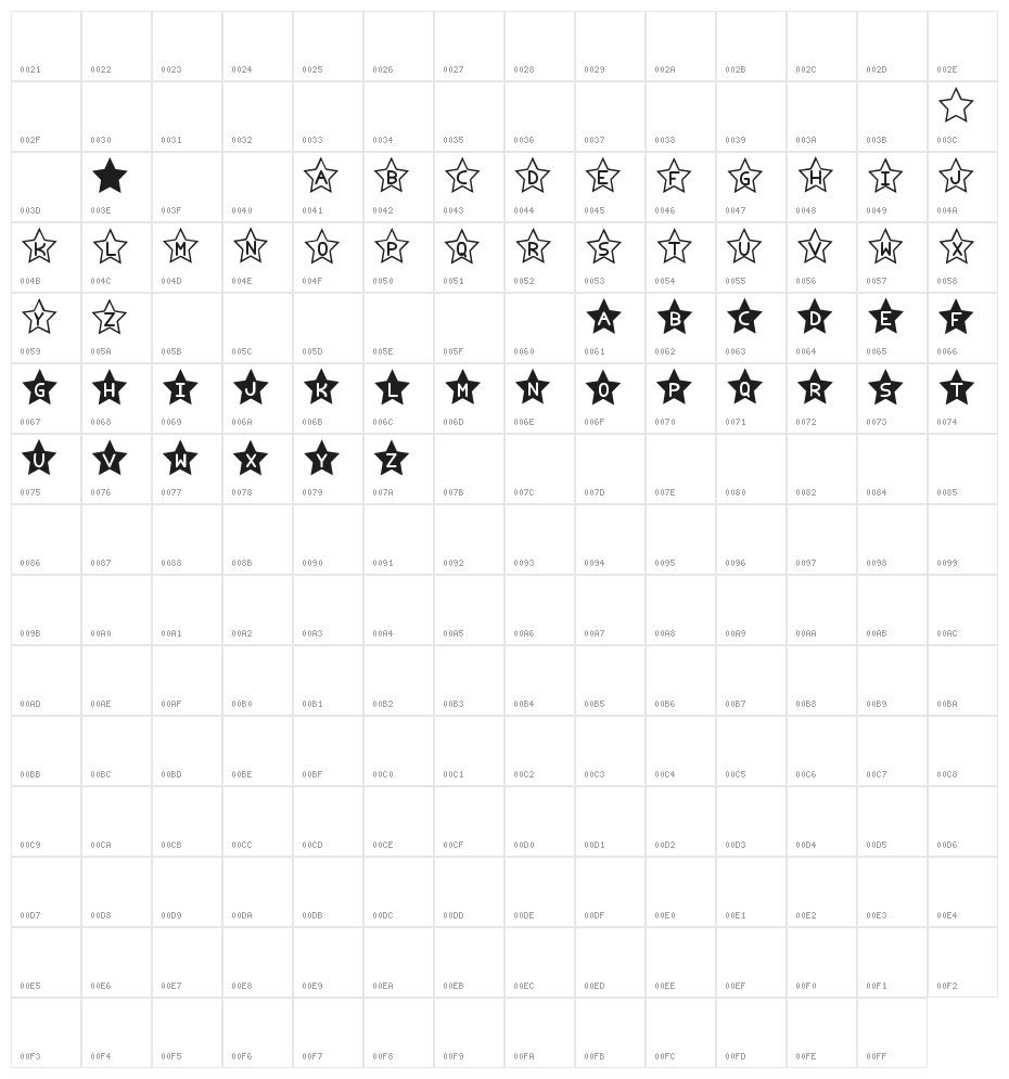 Estrellado tfb Character Map