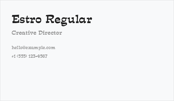 Estro Regular Business Card