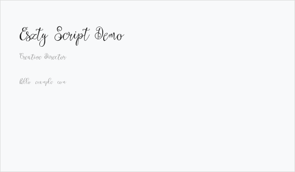 Eszty Script Demo Business Card