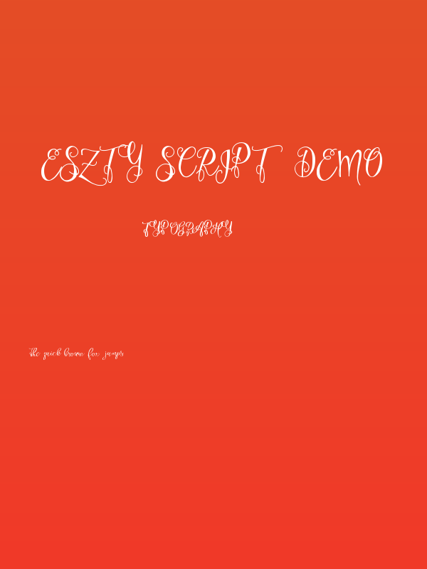Eszty Script Demo Poster