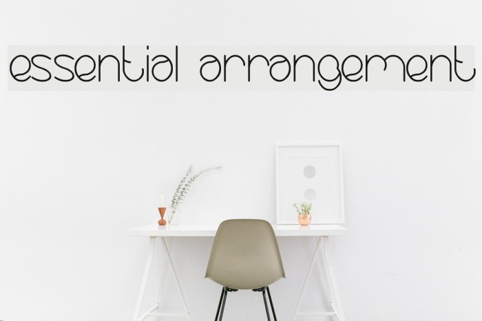 essential arrangement Font examples