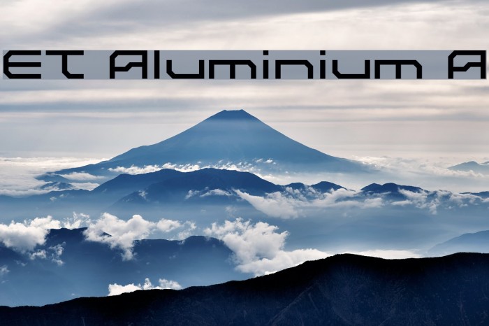 ET Aluminium A Font examples